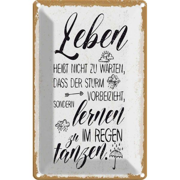 Vianmo Insegna Di Latta 30X20 Cm Leben Nicht Warten Sturm Vorbei-image
