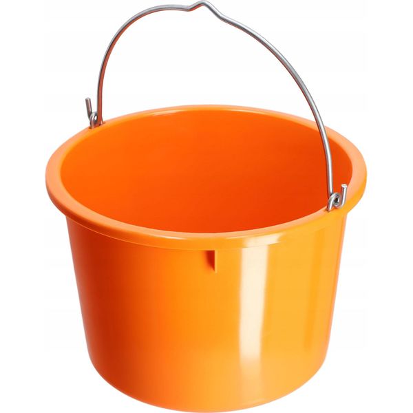 Secchio Da Costruzione In Plastica Kadax "Kanan"", Secchio Per Malta Con Manico, Secchio, Secchio Per Cemento, Secchio Per Acqua, Arancione, 20 Litri, 1 Pezzo"-image