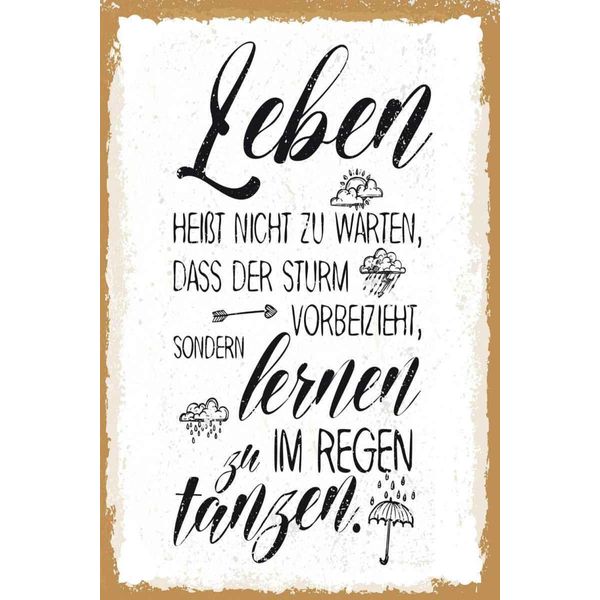 Vianmo Insegna In Legno 30X20 Cm Leben Nicht Warten Sturm Vorbei-image