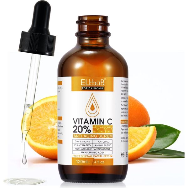 Siero Viso Con Vitamina C Ed E Acido Ialuronico Antirughe Vegan, 1X 120Ml-image