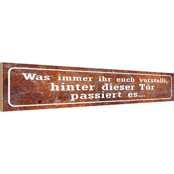 Vianmo Insegna In Legno 10X46 Cm Hinter Dieser TüR Passiert Es-image
