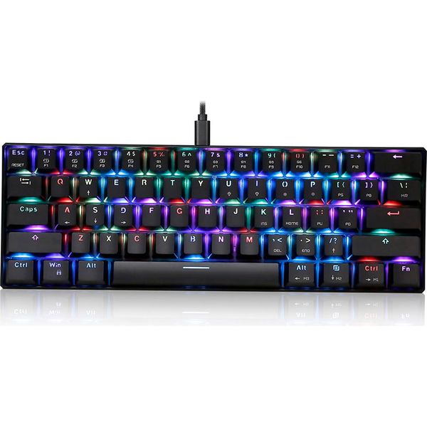 Tastiera Meccanica Motospeed CK61 Con 61 Tasti, Effetto Retroilluminazione Rgb | Anti-Ghosting | Interruttore Blu Outmu, Nero-image