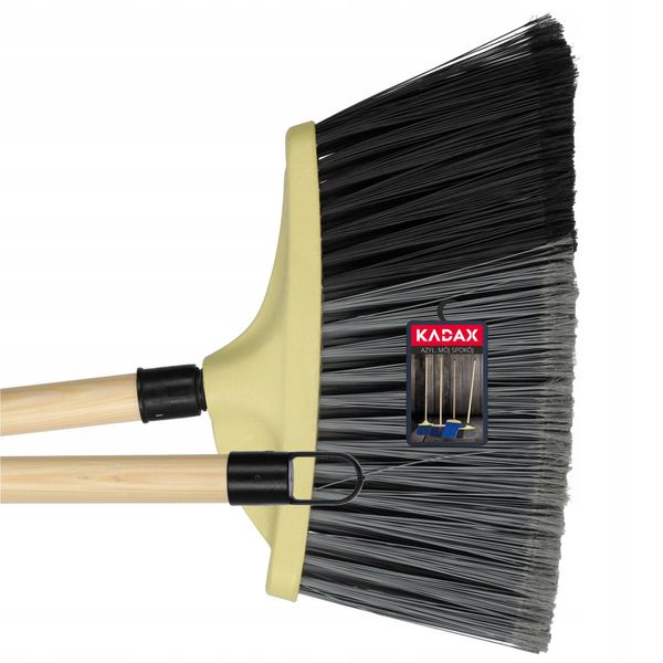 Scopa Kadax Per Lo Spazzamento Di Strade E Marciapiedi "Salorino"", Con Manico In Legno, Scopa Stradale In Nylon, 30 Cm, Nera"-image