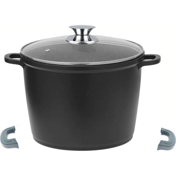 Casseruola Profonda Con Coperchio A Induzione Ø28Cm Pentola Per Zuppe In Alluminio Fuso-image