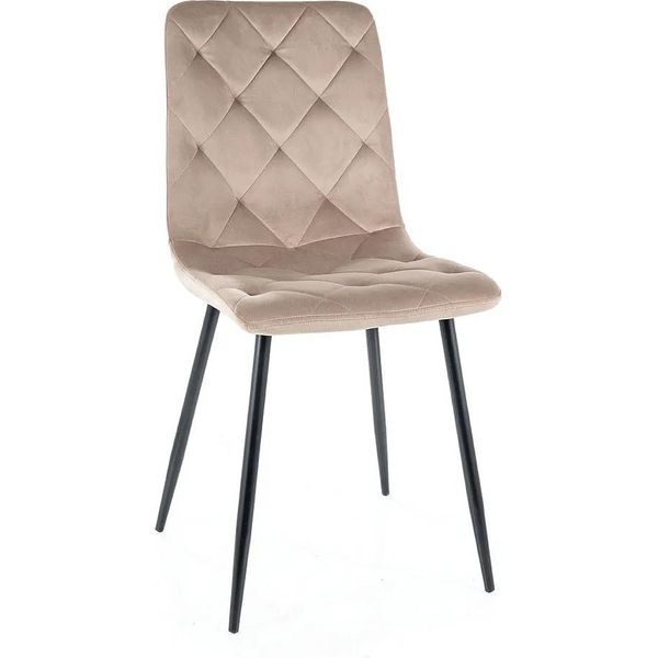 Sedia Da Pranzo Imbottita Kinka - Nero / Beige Scuro-image