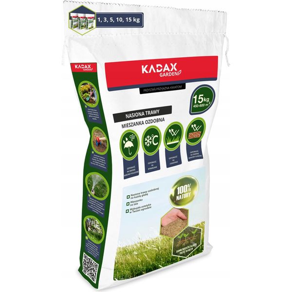 Kadax Erba Ornamentale "Vico"", Erbe, Semi Di Erba Ornamentale, Semi Di Prato, 15 Kg, Semi Di Erba, Miscuglio Di Prato"-image