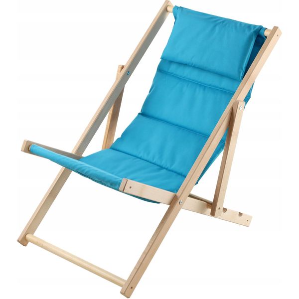 Sdraio Kadax, Sedia Da Spiaggia In Legno, Lettino Fino A 120 Kg, Lettino In Legno Di Faggio-image