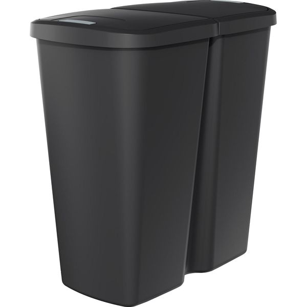 Cestino Per Rifiuti Compacta Duo Con Coperchio - 45 Litri - Colore: Nero-image
