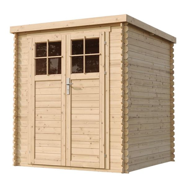 Casetta Da Giardino In Legno Con Pavimento Impregnato, Porta Con Serratura - L204Xl204Xh200 Cm-3,53 M2 -Timbela M309F+M309G-image