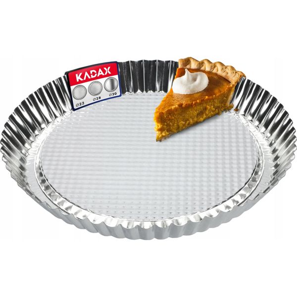 Kadax "Prung"", Stampo Per Crostata In Lamiera Zincata E Antiaderente, 28 Cm, Argento"-image