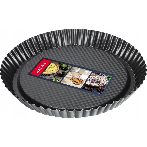 Kadax "Prung"", Stampo Per Crostata In Lamiera Zincata E Antiaderente, 28 Cm, Nero"-image