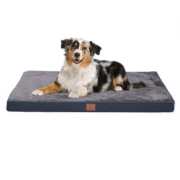 Letto Ortopedico Premium Per Cani Con Schiuma D'uovo, Divano Per Cani, Cuscino Per Cani, Lavabile, Soffice, Sfoderabile, Lavabile, 112 X 81 X 8 Cm, Grigio Scuro (Xl)-image
