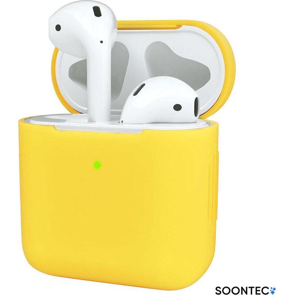 Custodia Airpods Giallo Custodia Soontec Custodia Protettiva In Silicone Per Apple Airpods 1A Generazione 2A Generazione-image