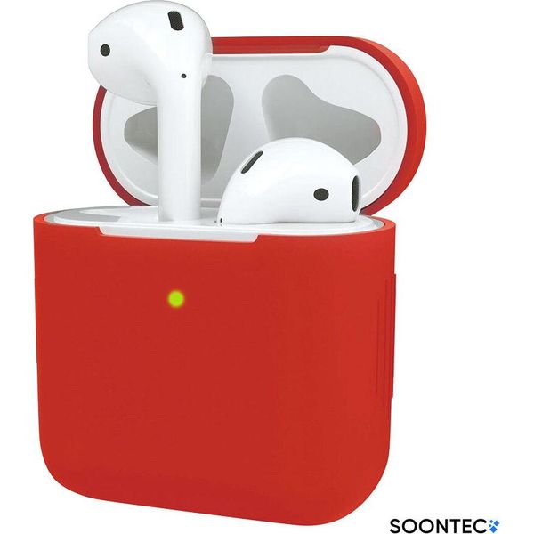 Custodia Airpods Rosso Custodia Soontec Custodia Protettiva In Silicone Per Apple Airpods 1A Generazione 2A Generazione-image