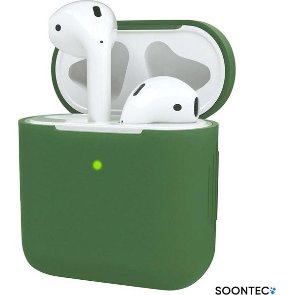 Custodia Airpods Verde Custodia Soontec Custodia Protettiva In Silicone Per Apple Airpods 1A Generazione 2A Generazione-image