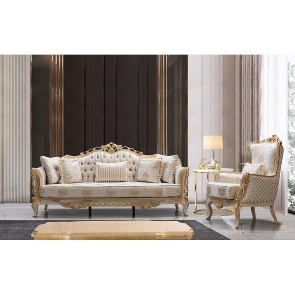 Set Di Divani 3+1 Divano Poltrona Soggiorno Lusso Set Di Divani In Tessuto Nuovo-image