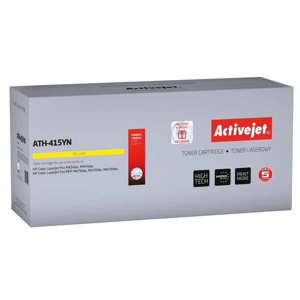 Activejet ATH-415YN Toner (Replacement For Hp 415A W2032A; Supreme; 2100 Pages; Yellow) With Chip-image