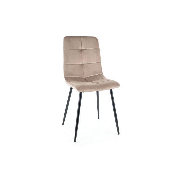 Sedia Da Pranzo Imbottita Kera - Nero / Beige Scuro-image
