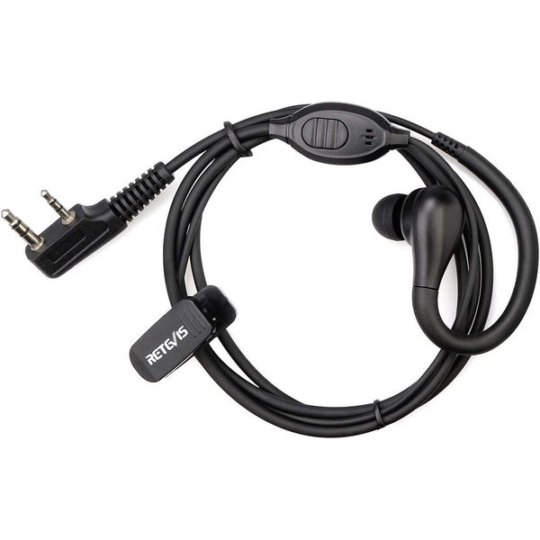 Cuffie Radio Retevis RT22/RT622, Auricolari Con Gancio A 2 Pin, Cuffie Di Sicurezza, Compatibili RT24 RT27 RT28 RT619 Esynic UV-5R BF-88E Baofeng BF-888S Kenwood (1 Pezzo)-image