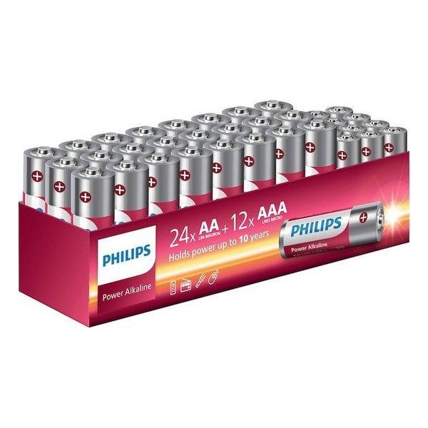 Philips Nrg Batterie Alcaline AA-24 E AAA-12 Confezione Risparmio-image