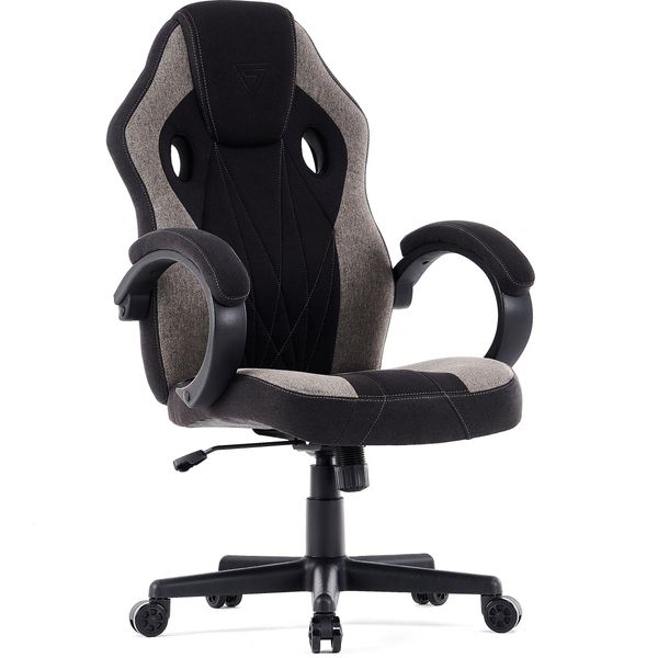 Sedia Da Gioco SENSE7 Prism - Sedia Ergonomica Con Funzione Dondolo Flowtech™, Schiuma Hr, Tessuto Hdf™, Elevazione A Gas, Fino A 120 Kg, Nero-Grigio-image