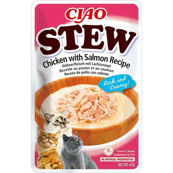 Churu Cat Ciao Stufato Di Pollo Con Salmone Ricetta 40G-image
