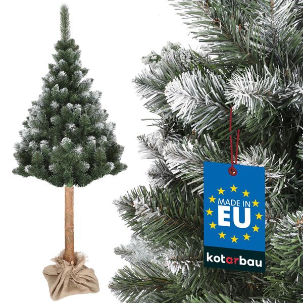 Kotarbau® Albero Di Natale Artificiale Neve 220 Cm Diamante Di Pino Su Tronco Di Legno Con Supporto In Plastica Albero Di Natale Artificiale Come Un Vero Albero Di Natale Artificiale Albero Di Natale-image
