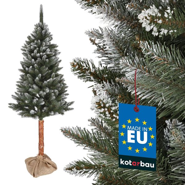 Kotarbau® Albero Di Natale Artificiale Neve 180 Cm Abete Diamantato Su Tronco Di Legno Con Supporto In Plastica Albero Di Natale Artificiale Come Quello Vero Albero Di Natale Artificiale-image