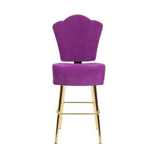 Sedia Moderna Viola Sgabello Da Bar Di Design Sgabello Tessile Elegante Sgabello D'arredo-image