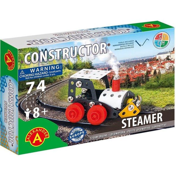 Alexander Toys Constructor - Battello A Vapore (Motore A Vapore) - 74 Pezzi-image