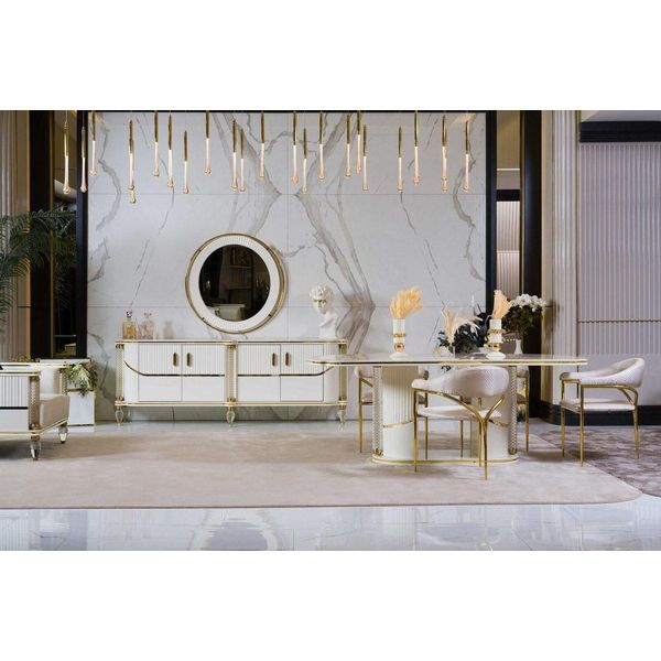 Set Sala Da Pranzo Tavolo Da Pranzo + 6X Sedie + Credenza Gruppi Da Pranzo Jvmoebel-image