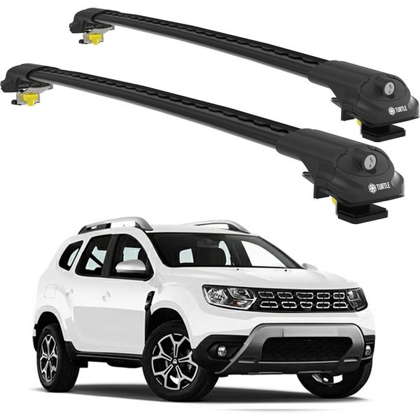 Turtle Portapacchi AIR-1 Dacia Duster Hm 2018 - 2022 Barre Rialzate , Nero-image