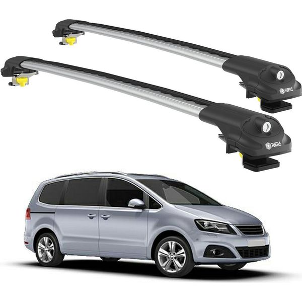 Turtle Portapacchi AIR-1 Seat Alhambra 7N 2010 - 2024 Barre Rialzate , Argento-image