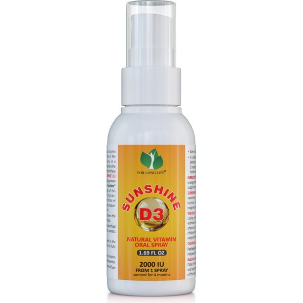 Sunshine Vitamina D3 - Vitamina D3 Naturale Spray Orale, 2000 Ui Per Spray-image