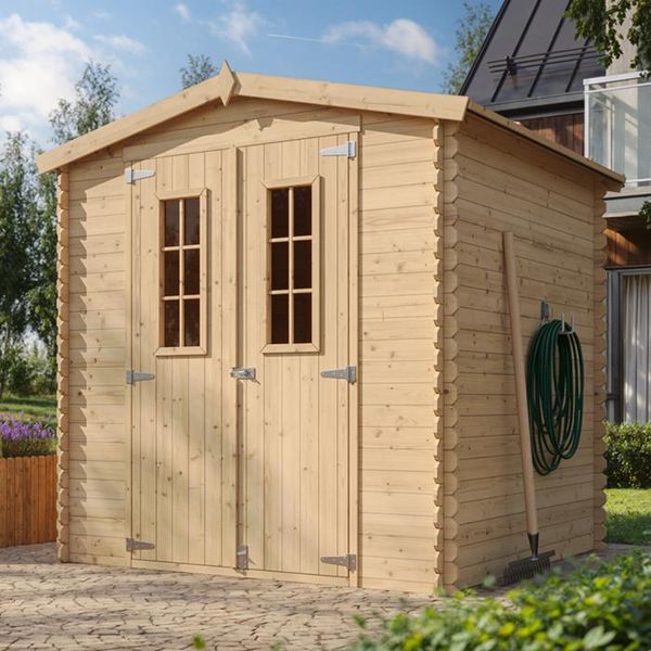 Casetta Di Legno Da Giardino 3,53 M2 - Casetta Di Legno Da Giardino Con Pavimento Impregnato - L206Xl216Xh218 Cm - Timbela M343C+M343G-image
