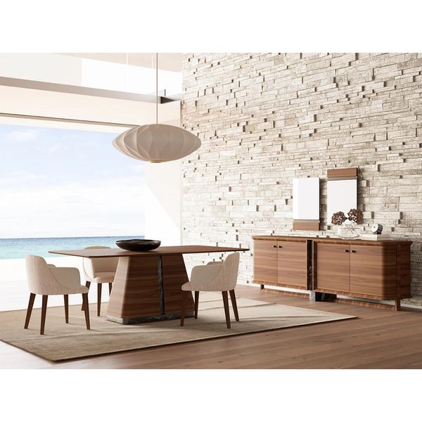 Sala Da Pranzo Tavolo 4X Sedie Credenza Specchio Lusso Jvmoebel-image