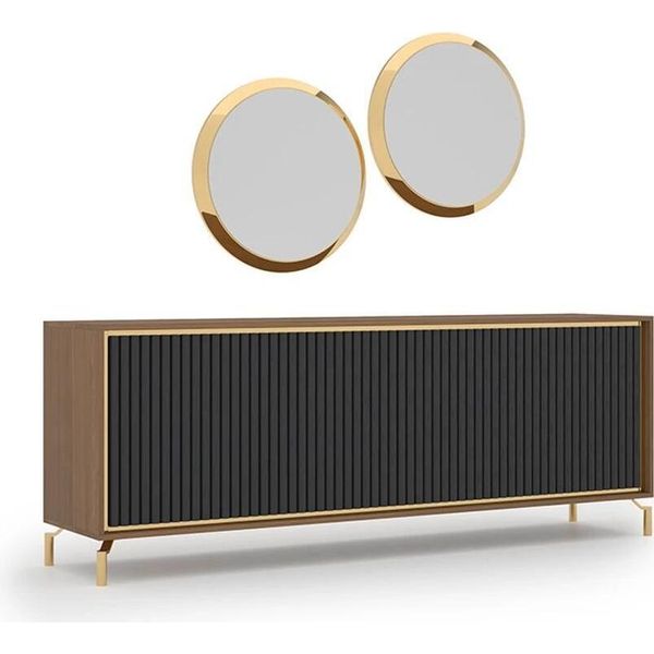 Credenza Con 2X Specchio In Legno Di Lusso Jvmoebel-image
