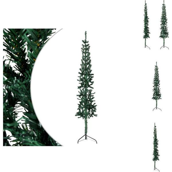 Vidaxl Mezzo Albero Di Natale Artificiale Con Supporto Verde Sottile 150 Cm - Alberi Di Natale-image