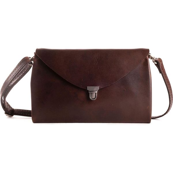 Harold's Pelle Borsa A Tracolla Pochette Fold Handbag Clutch Brown Marrone Scuro-image