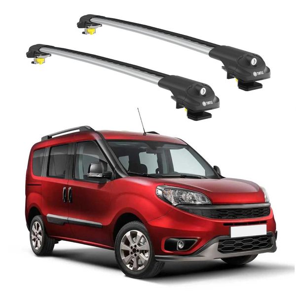 Turtle Portapacchi AIR-1 Fiat Doblo 2 2010 - 2022 (Barre Rialzate) , Argento-image