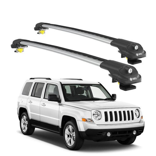 Turtle Portapacchi AIR-1 Jeep Patriot All 2007 - 2017 Barre Rialzate , Argento-image