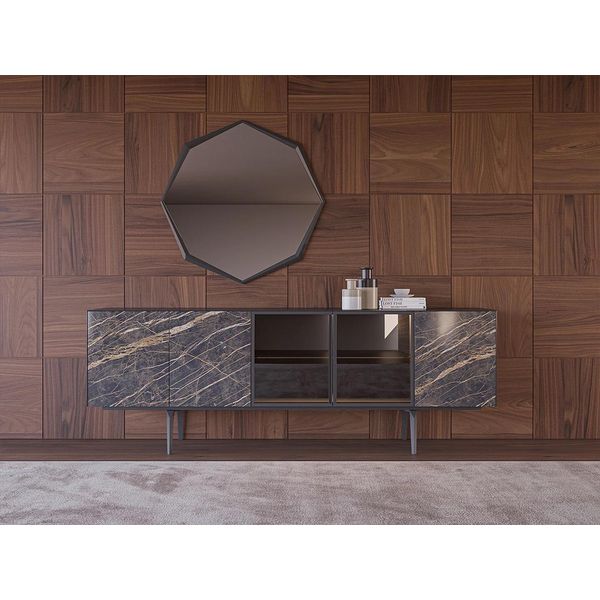 Credenza Con Specchio Set Di Lusso Grigio Jvmoebel-image