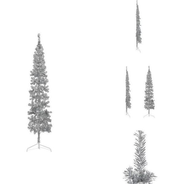 Vidaxl Supporto Per Mezzo Albero Di Natale Artificiale Slim Silver 210 Cm - Alberi Di Natale-image