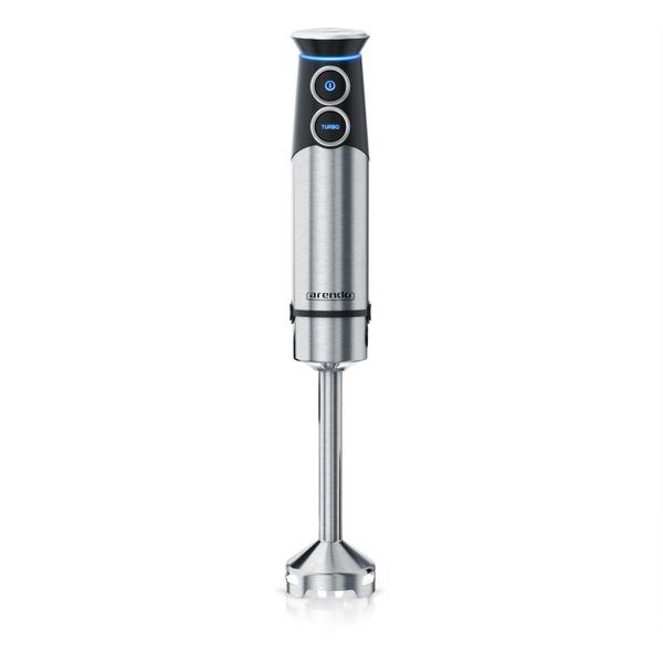 Arendo Frullatore A Mano In Acciaio Inox, Frullatore Elettrico A Mano 1500 Watt, Velocità Infinitamente Variabile, Pulsante Turbo, Agitatore Per Alimenti Per Bambini, Zuppe, Frullati, Purea, Salse-image