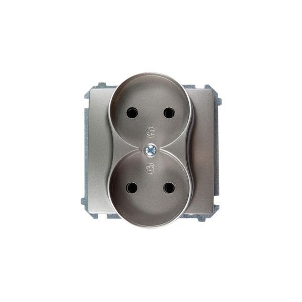 Simon Basic Presa Doppia B/U 16A IP20 Satinata BMG2M.01/29-image
