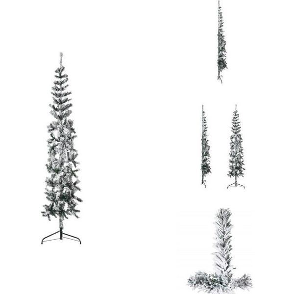 Vidaxl Mezzo Albero Di Natale Artificiale Con Neve Sottile 210 Cm - Alberi Di Natale-image