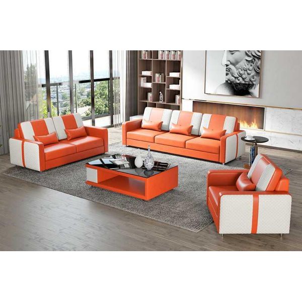 Set Di Divani 321 Posti Arancione Lusso Jvmoebel-image