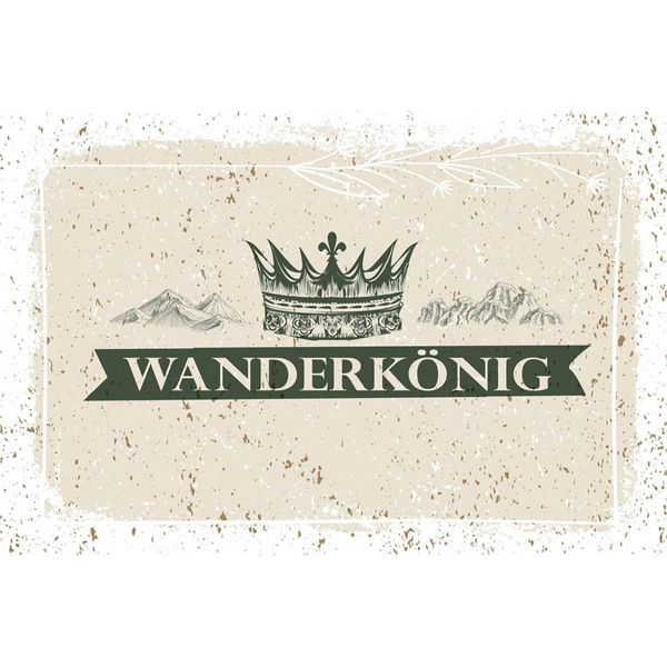 Vianmo Insegna In Legno 12X18 Cm Wandern WanderköNig Krone Berge-image