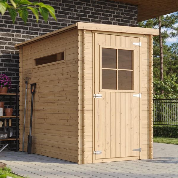 Capanno Da Giardino In Legno - Capanno Per Attrezzi In Legno - Capanno Per Attrezzi Con Pavimento Impregnato L144Xl239Xh198 Cm/ 2,63 M2 Capanni Da Giardino E Magazzini Tetto Impermeabile Timbela M306+M306G-image