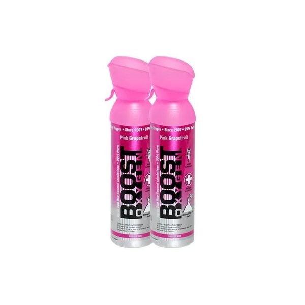 Boost Oxygen Ossigeno Puro In Bombola - 10 Litri Pompelmo Rosa, Ossigeno Puro Al 95% In Due Bombole Portatili Da 5 Litri-image